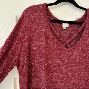 A New Day Burgundy Top